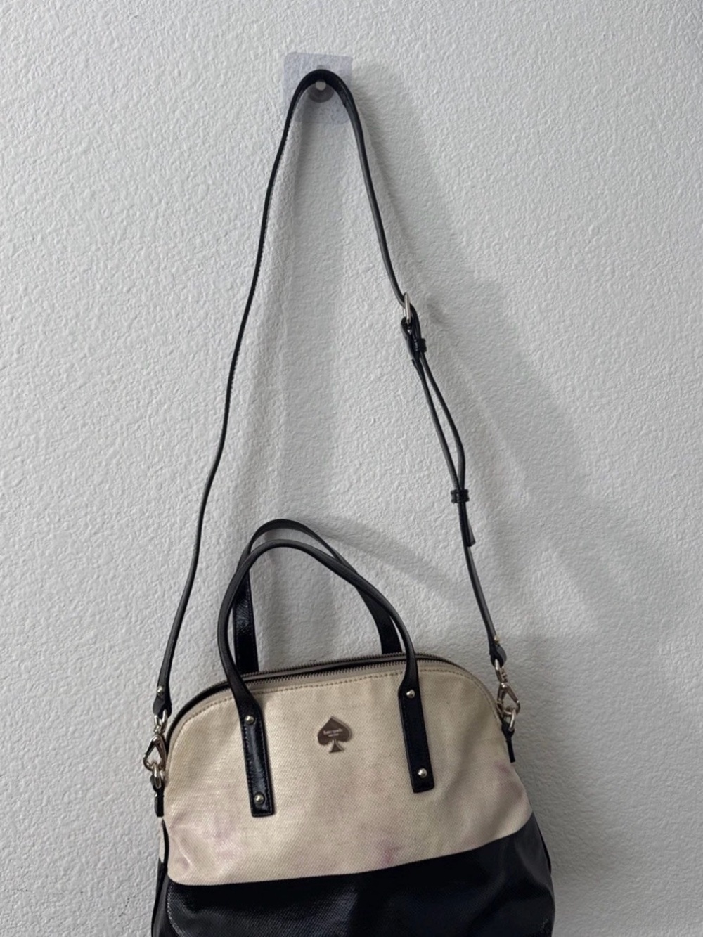 Kate Spade Cream & Black Satchel Crossbody Bag - Picture 3 of 11